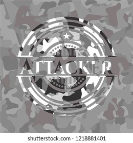 Attacker grey camouflaged emblem
