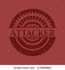 Attacker retro style red emblem
