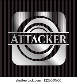 Attacker silver emblem or badge