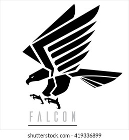 Attacking Falcon, Flying Eagle, spread out its feather