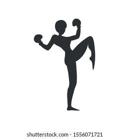 Attacking gesture. Active position. Vector icon on a white background.