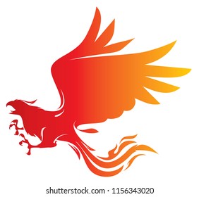 attacking phoenix vector illustration