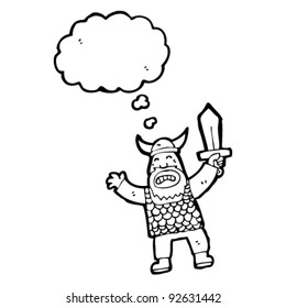 attacking viking with thought bubble