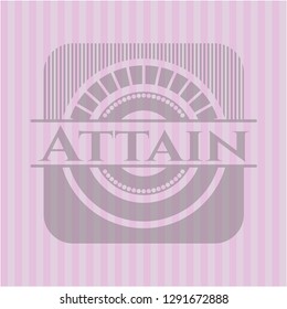 Attain badge with pink background