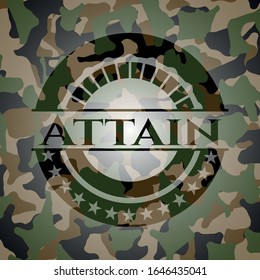 Attain camouflaged emblem. Vector Illustration. Detailed.