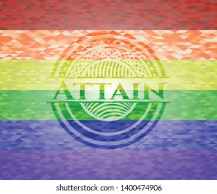 Attain lgbt colors emblem. Vector Illustration. Mosaic.