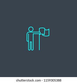 attainment concept blue line icon. Simple thin element on dark background. attainment concept outline symbol design from Success set. Can be used for web and mobile UI/UX