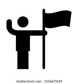 attainment solid black vector icon