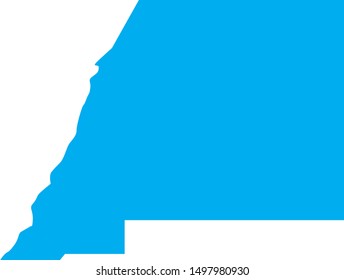 Attala county map in state of mississippi