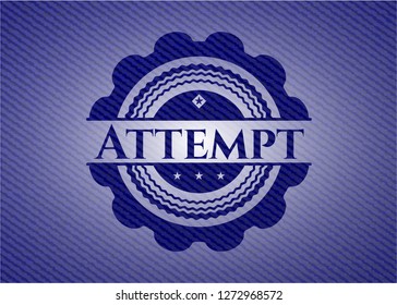 Attempt badge with jean texture