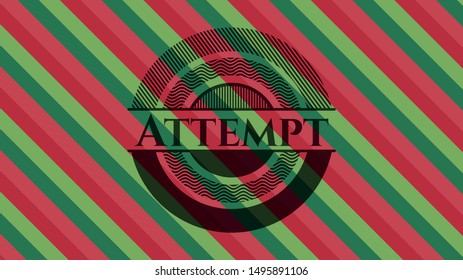 Attempt christmas badge. Vector Illustration. Detailed.