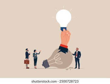 Attempt to create new innovation from a broken light bulb to  get a bright idea light bulb. Fail to success, aspiration and effort to invent new innovation, learn from mistake or motivation to success