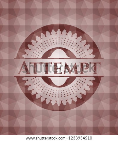 Attempt red seamless geometric badge.