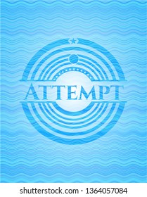 Attempt sky blue water wave emblem.