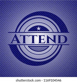 Attend emblem with jean background