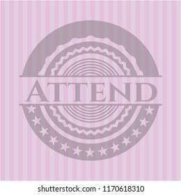 Attend pink emblem. Retro