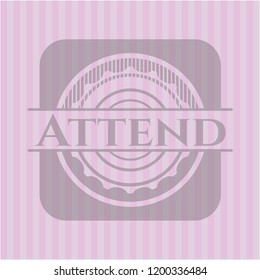 Attend retro pink emblem