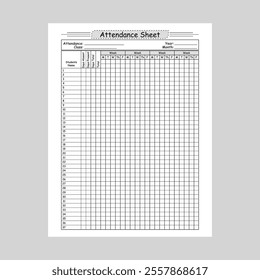 Attendance Book for Teachers 12 Months Template and Interior