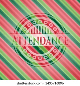 Attendance christmas badge. Vector Illustration. Detailed.