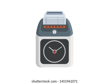 attendance clock, machine. simple illustration.