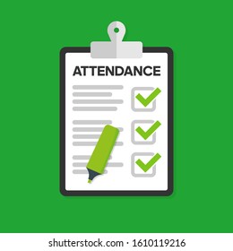 Attendance concept. Vector flat design