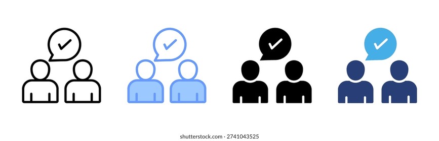 Attendance icon set multiple style collection