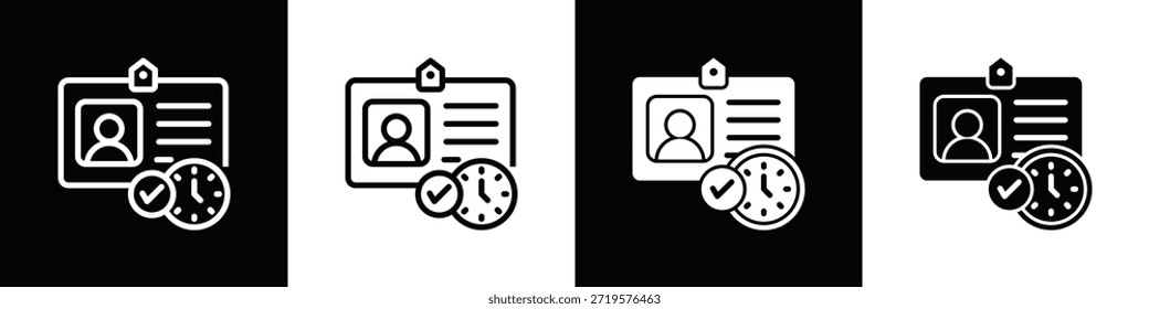 Conjunto de iconos de asistencia Estilo de fondo negro blanco