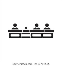 Attendance icon. Students in classroom icon
