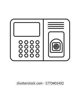 attendance machine icon. Fingerprint access control device. vector illustration