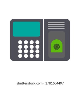 attendance machine icon. Fingerprint access control device. vector illustration