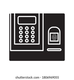 attendance machine icon. Fingerprint access control device. vector illustration on white background