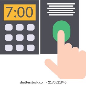 Attendance Machine Icon On White Background. Time Attendance Machine Sign. Flat Style. 
