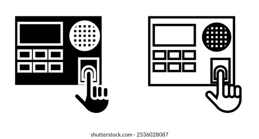 Icono de conjunto de máquina de asistencia sobre fondo blanco