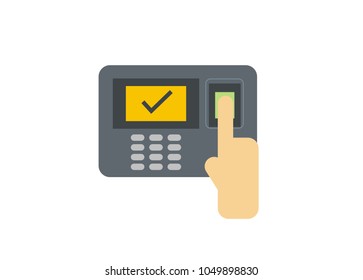 attendance machine simple illustration