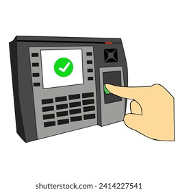 Attendance machine vector isolated in white for illustration presentation, website, and application bussiness 
