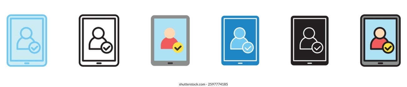 Attendance multi style icon set. use for modern concept, print, UI, UX kit, web and app development. Vector EPS 10, related to digital education, digital learning