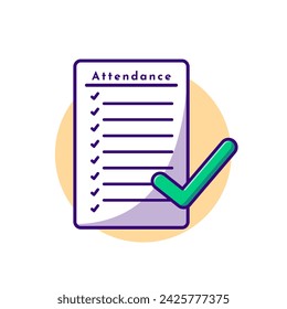 Attendance Paper With Checklist Cartoon Vector Icon
Illustration. Education Business Icon Concept Isolated
Premium Vector. Flat Cartoon Style