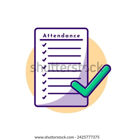 Attendance Paper With Checklist Cartoon Vector Icon
Illustration. Education Business Icon Concept Isolated
Premium Vector. Flat Cartoon Style