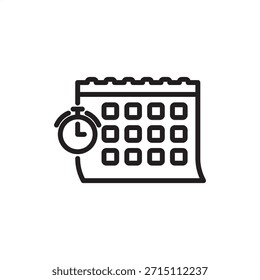 Attendance policy icon symbolizing time tracking, leave management, and punctuality, represents HR scheduling, work hours compliance, absence monitoring, payroll integration, and workforce management.