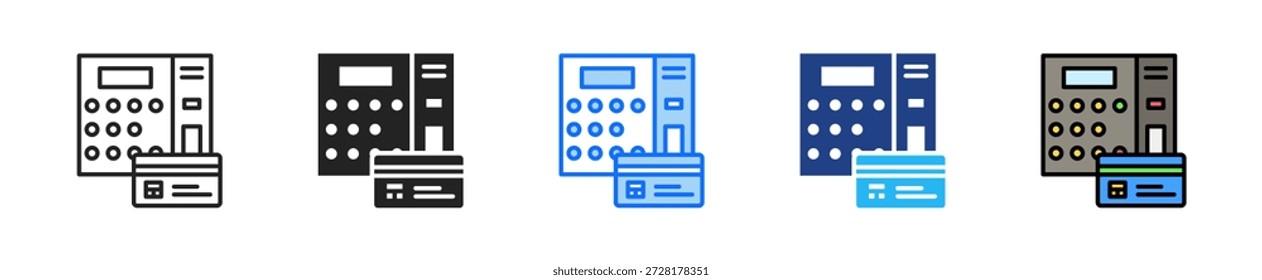Attendance Punch Icon Set Multiple Style Collection