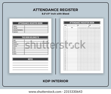 Attendance Register Book For Teachers KDP Interior