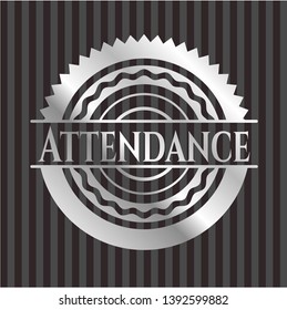 Attendance silvery badge or emblem. Vector Illustration. Mosaic.