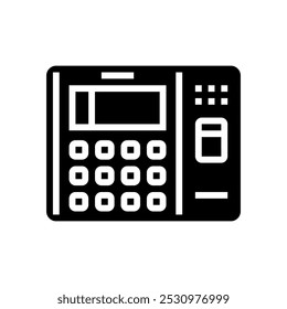 attendance system biometric glyph icon vector. attendance system biometric sign. isolated symbol illustration