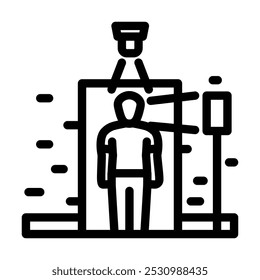 Sistema de asistencia Vector de icono de línea biométrica. Sistema de asistencia Signo biométrico. Contorno aislado Ilustración negra