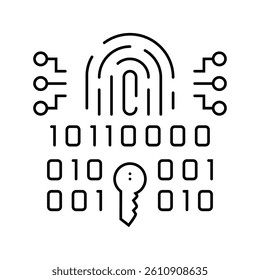 attendance system biometric line icon vector. attendance system biometric sign. isolated contour symbol black illustration