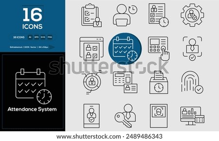 Attendance System Set of high-quality icons that are suitable for Sadness. And change your next projects with minimalist icon design, perfect for websites, mobile apps, books, social media