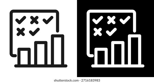 Icono de línea de seguimiento de asistencia en estilo blanco y negro