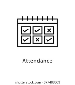 Attendance Vector Line Icon 