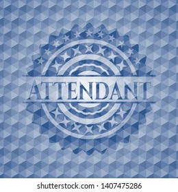 Attendant blue hexagon emblem. Vector Illustration. Detailed.