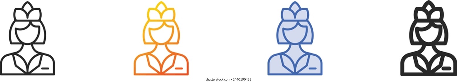 attendant icon.Thin Linear, Gradient, Blue Stroke and bold Style Design Isolated On White Background